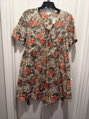Vintage floral short sleeve Dividends Maternity Dress size 10
